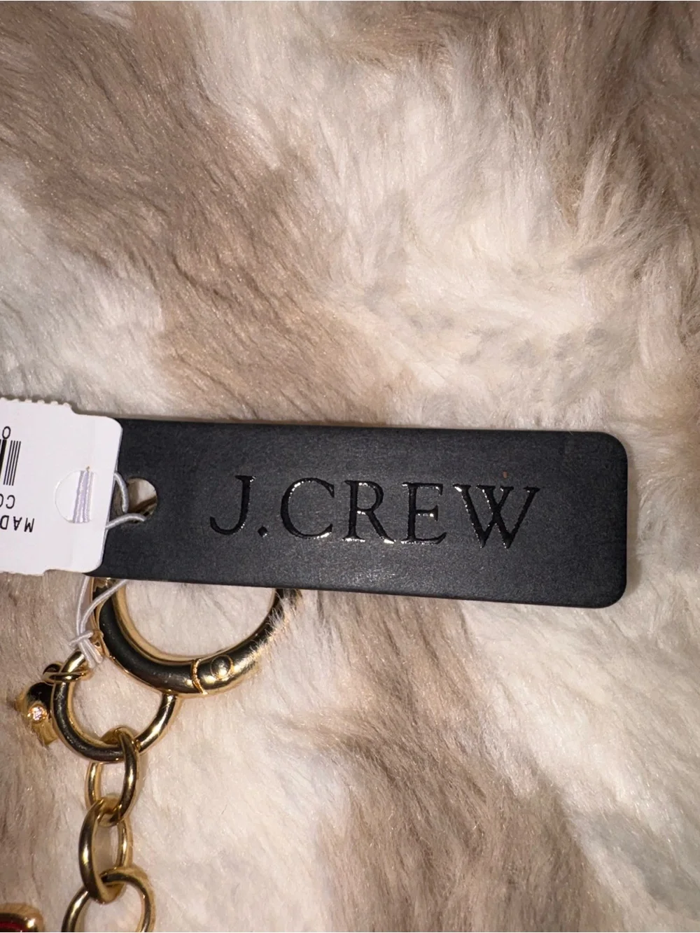 J.Crew New York NY Red & Gold Keychain